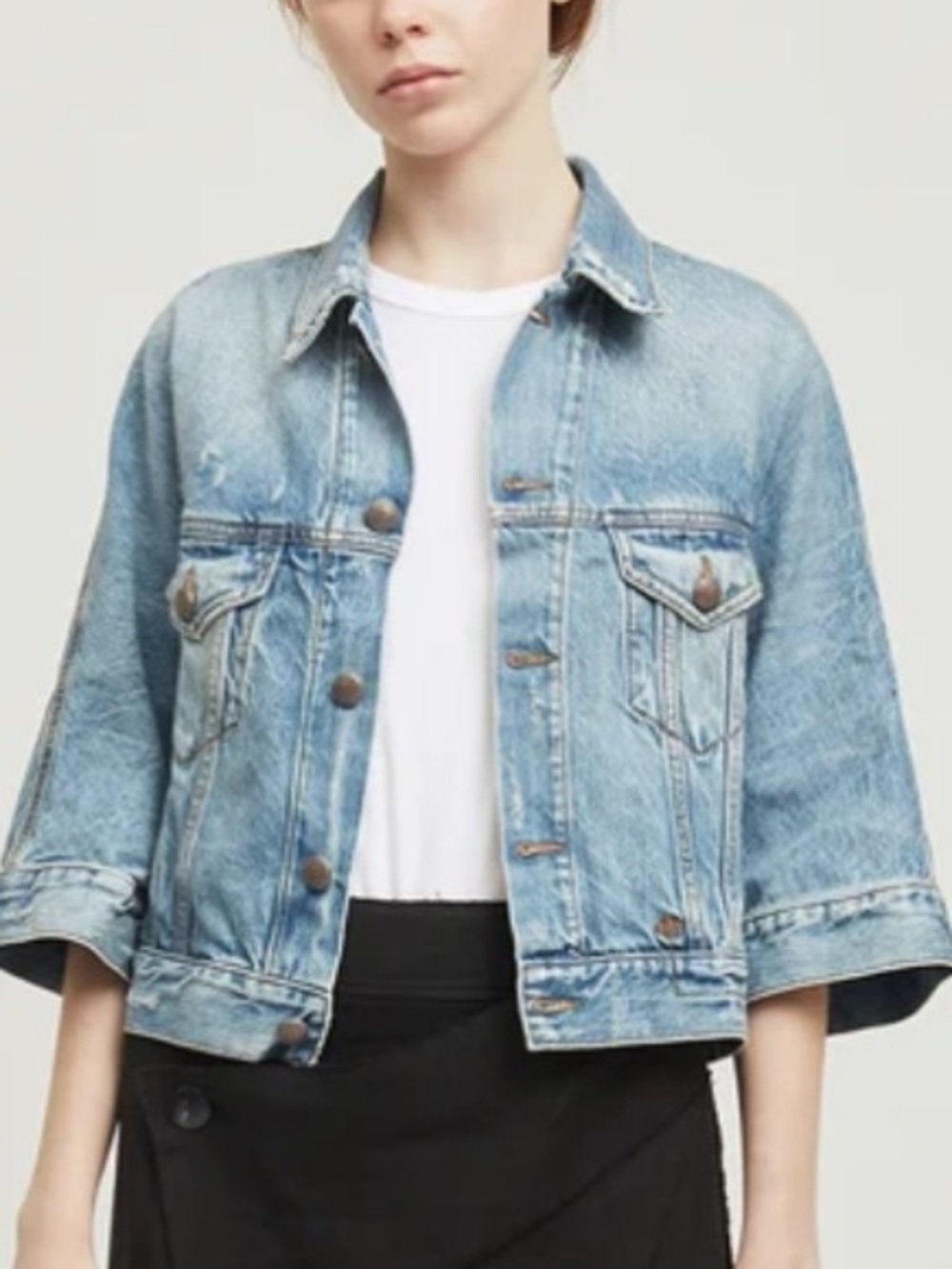 R13 Light Wash Blue Denim Jacket Jackie Trucker xs